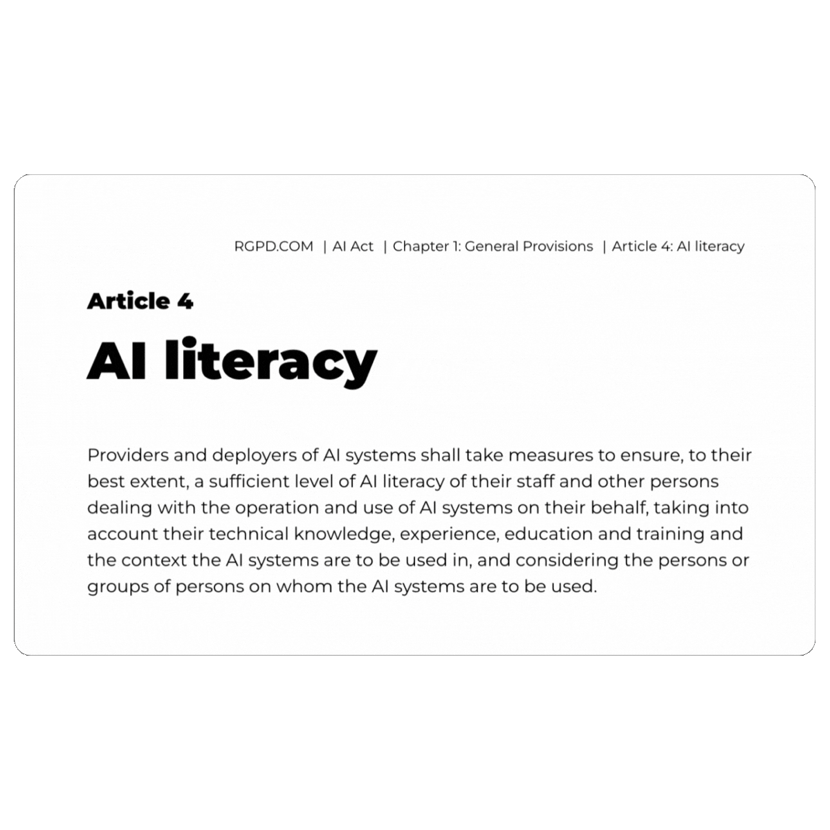 AI Literacy course AI Act